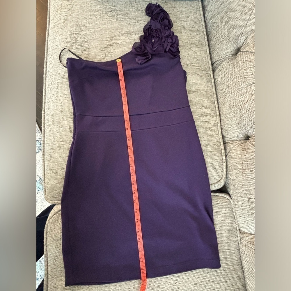 Forever 21 Purple Flower One Shoulder Dress| M - Picture 6 of 6